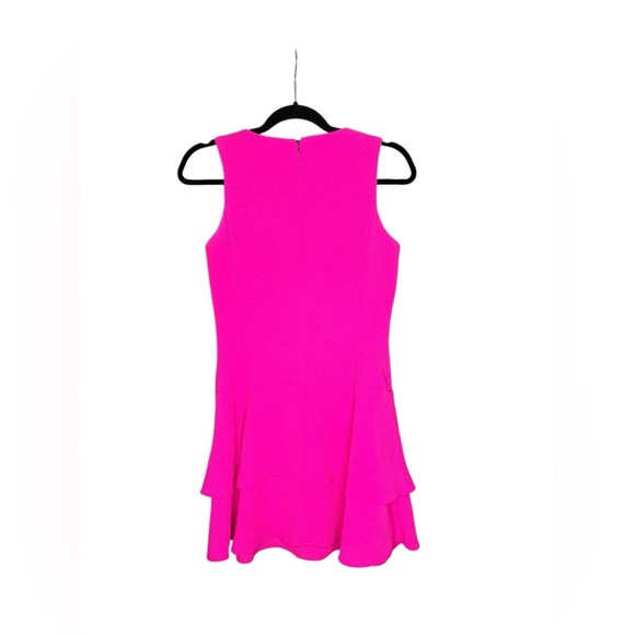 Black Halo pink peplum dress size 2 - Picture 3 of 4